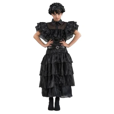 Afbeelding van Wednesday Addams Family Baljurk Kind Maat 152