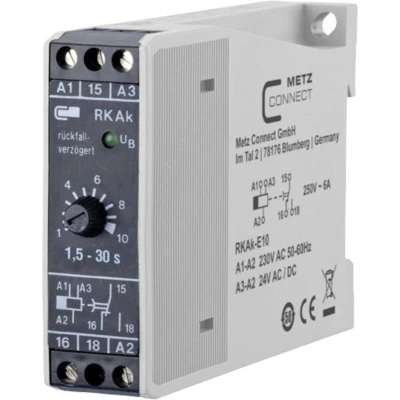 Afbeelding van Metz Connect 110304412004 RKAk E10 Tijdrelais Uitschakelvertraging 230 V/AC 1 stuk(s) 1x wisselcontact