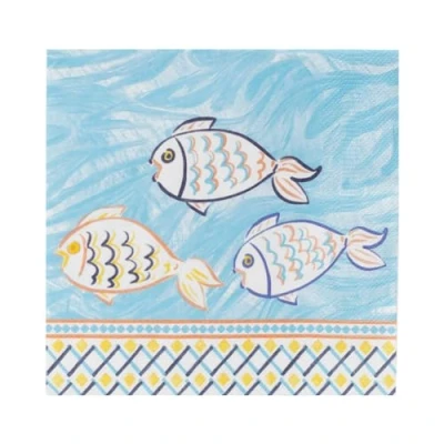 Afbeelding van Talking Tables Papieren Servetten Vis Souk Greece 20 stuks
