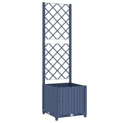 Afbeelding van Plantenbak met latwerk 40x40x136 cm polypropeen donkergrijs