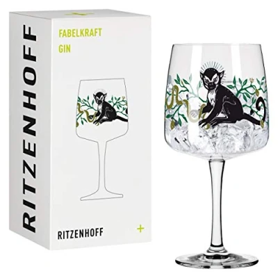 Afbeelding van Ritzenhoff 3458001 Ginglas 700 ml Fabelkraft Serie nr. 1 Monkey cocktailglas illustratie Made in Germany