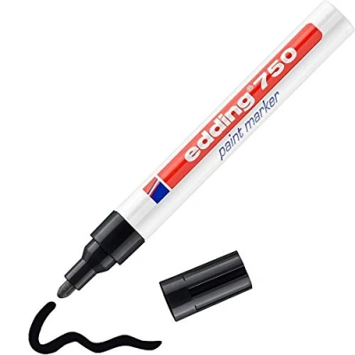 Afbeelding van Edding 750 Paint Marker 4 1 4001 Lakmarker Zwart 2 mm, mm