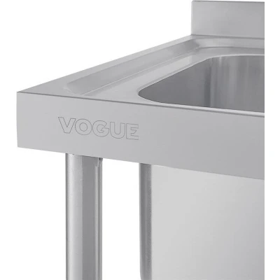 Afbeelding van Vogue RVS spoeltafel dubbele spoelbak afdruiprek links en rechts 180x60cm