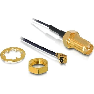 Afbeelding van Delock Antennekabel RP SMA (V) naar I PEX (M) 10 cm coaxiaal zwart