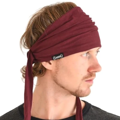 Afbeelding van CHARM Bandana hoofdband heren dames wijnrood