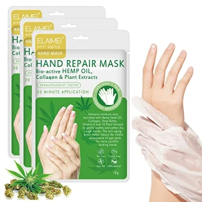 Afbeelding van CCKULOOB Masker Handschoenen, 3 Paar Hydraterende Handschoenen Exfoliërende Maskers Voor Droge, Oude en Gesprongen Handen
