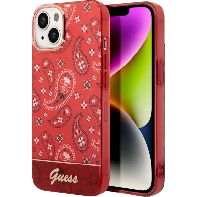 Afbeelding van Guess Telefoonhoesje voor geschikt Apple iPhone 14 Plus Back Cover, Kleur: Rood, TPU materiaal, Bescherming van Telefoon.