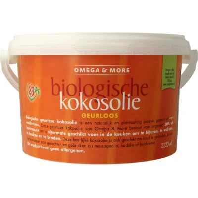 Afbeelding van Omega en More Biologische Kokosolie Geurloos 2220 ml