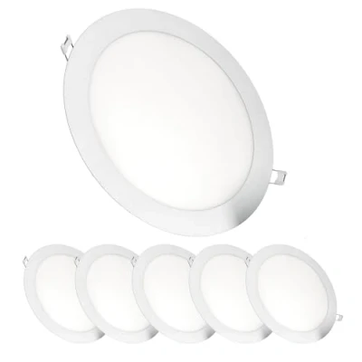 Afbeelding van Jandei Set van 6 led inbouwdownlights, 18 W, 1440 lumen, ronde vorm, inbouwgat Ø 200 205 mm, extra plat, diepte 13 transformatoren inbegrepen (koud wit 6000 K)