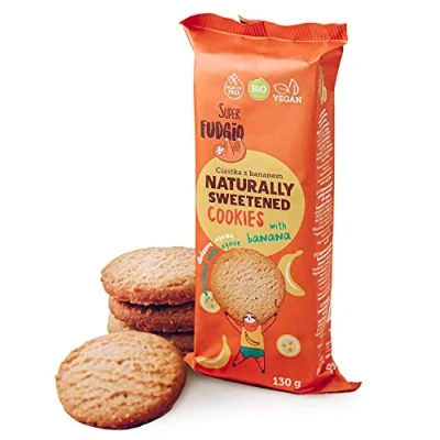 Afbeelding van Super FUDGiO biologische koekjes Natuurlijk gezoete veganistische met agave zonder palmolie gezond knabbelen 130 g
