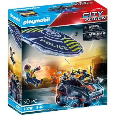 Afbeelding van Playmobil CITY POLITIEPARACHUTE: Achtervolging VAN HET AM Miniaturen voor kinderen, Maat: One Size, Multi coloured
