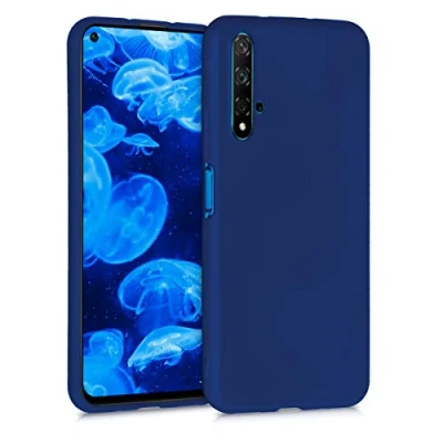 Afbeelding van kwmobile telefoonhoesje geschikt voor Huawei Nova 5T Hoesje smartphone Back cover in metallic blauw