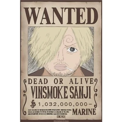 Afbeelding van Poster One Piece Wanted Sanji Wano 38x52cm