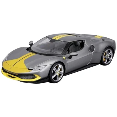 Afbeelding van Bburago Ferrari R&amp;P 296GTB Assetto Fiorano, grau/gelb 1:18 Auto