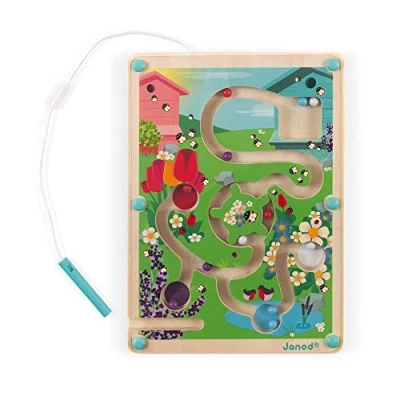 Image de Janod Labyrinthe Magnétique à Billes Ruche en Bois Apprentissage Motricité Fine et Concentration Format : 18 X 25 cm Certifié FSC Dès 2 ans, J05310