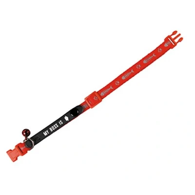 Afbeelding van Nobby halsband my boss met opdruk rood 1 st