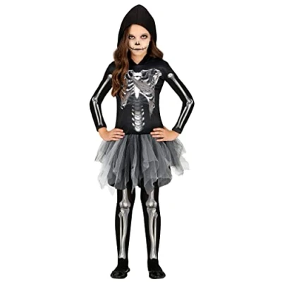Afbeelding van Guirca Spook &amp; Skelet Kostuum Dansen In Den Eeuwigheid Mager Meisje Zwart, Grijs 7 9 jaar Halloween Verkleedkleding