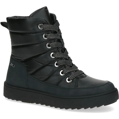 Afbeelding van Caprice Snowboots, Dames, Maat: 36, Black comb Textiel/ synthetisch