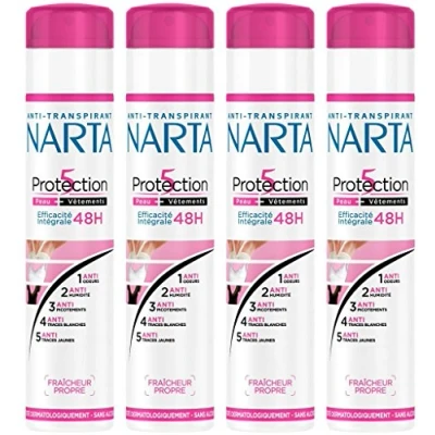 Afbeelding van NARTA Anti transpirant Protection 5 Spray 200 ml 4 stuks