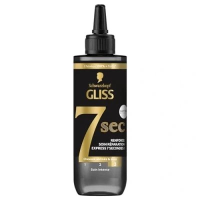 Afbeelding van Schwarzkopf Gliss Express Repair Care 7 Seconden Ultimate droog en beschadigd haar glans weerstand vloeibare keratine Black Pearl Serum 200 ml