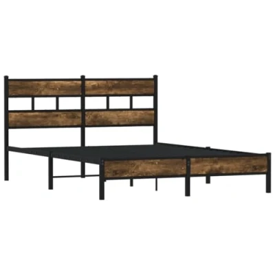 Afbeelding van vidaXL Bedframe met hoofdbord zonder matras sonoma eiken 150x200 cm