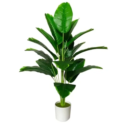 Afbeelding van AIVORIUY Kunstmatige potplant voor binnen en buiten, tropische palm thuis, kantoor, woonkamer, slaapkamer, housewarming decoratie (80 cm, banaan