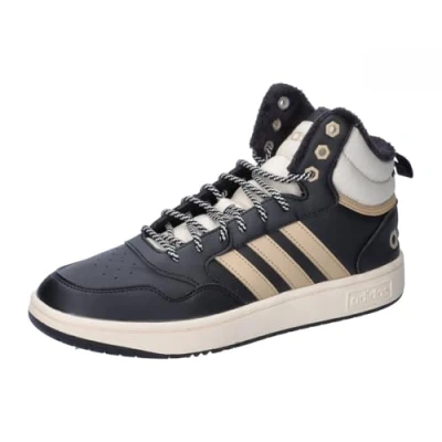 Afbeelding van adidas Hoops 3.0 Mid Lifestyle Basketball Classic Fur Lining Winterized Schoenen High Top zonder voetbal Heren, Core Zwart/Magic Beige/Wonder Wit