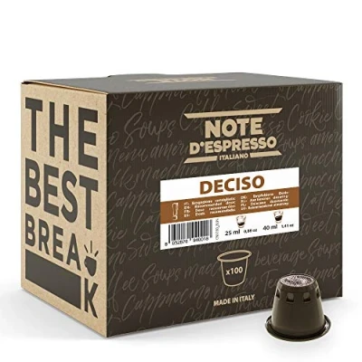Image de Note d&#039;Espresso Deciso Capsules de Café Exclusivement Compatible avec Machine NESPRESSO* 100 x 5,6 g