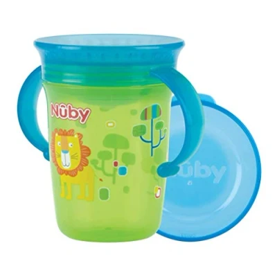 Image de nuby gobelet magique 360 avec anses 240 ml vert 6 mois +