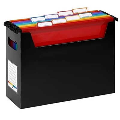 Afbeelding van VIQUEL Zwarte Rainbow hangmap voor hangmappen van polypropyleen. Wordt geleverd met 8 gekleurde