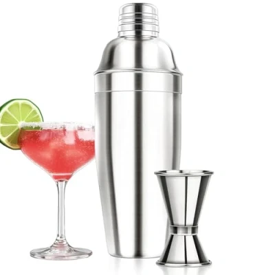 Afbeelding van 26 oz 750 ml, cocktailshakers roestvrij staal cocktailsets geïntegreerde barman zeef met maatbekers 15/30 ml drankbar accessoires