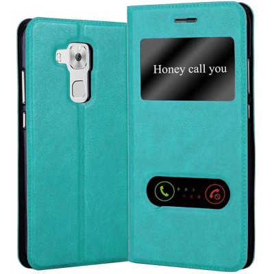 Afbeelding van Cadorabo Hoesje geschikt voor Huawei NOVA PLUS in MUNT TURKOOIS Beschermhoes met magnetische sluiting, standfunctie en 2 kijkvensters Book Case Cover Etui