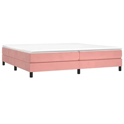 Afbeelding van Boxspringframe fluweel roze 200x200 cm