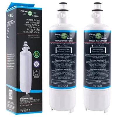 Afbeelding van FilterLogic FFL 157LB 2x Filtre à eau remplace cartouche 4874960100 compatible avec Beko, Blomberg, Grundig, Kuppersbusch, Smeg réfrigérateur frigo américain