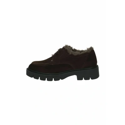 Afbeelding van CAPRICE Damen Schnürschuhe aus Leder mit Blockabsatz, Braun (Dk Brown Suede), 40 EU