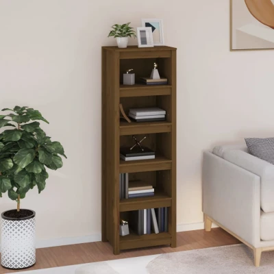 Afbeelding van Boekenkast 50x35x154 cm massief grenenhout honingbruin