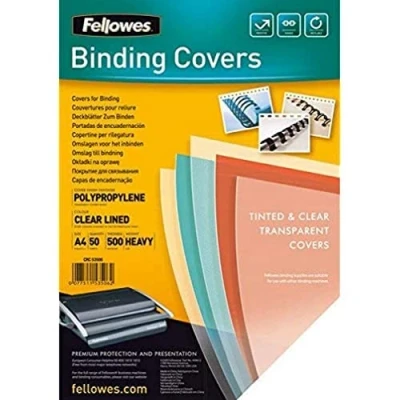 Afbeelding van Voorblad Fellowes A4 PP 500micron transparant lijnen 50stuks