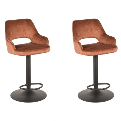 Afbeelding van LABEL51 Barkruk Fer Rust Velours 47 x 45cm