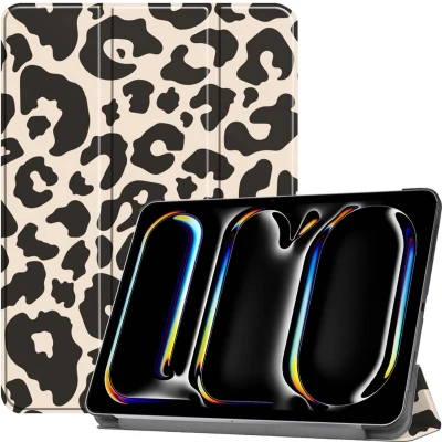 Afbeelding van iMoshion Tablet Hoes Geschikt voor iPad Pro 11 (2024) M4 Design Trifold Bookcase Meerkleurig /Leopard