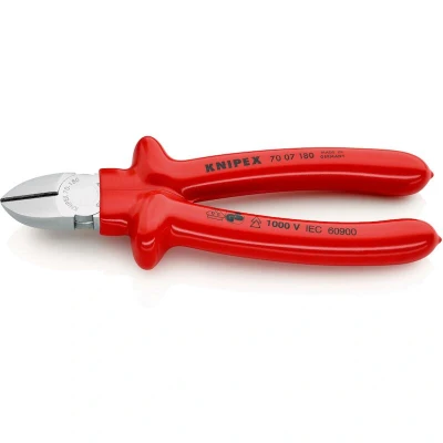 Image de KNIPEX 70 07 180 coupe diagonale, testée par VDE, chromée mm