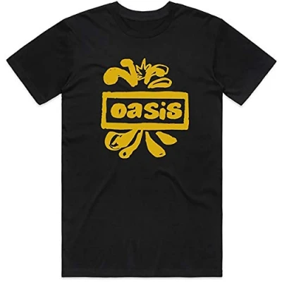 Afbeelding van Oasis Drawn Logo Heren T shirt S Zwart