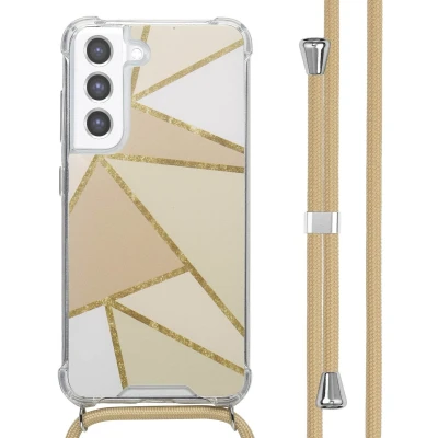 Afbeelding van imoshion Design hoesje met koord voor de Samsung Galaxy S21 FE Beige Graphic