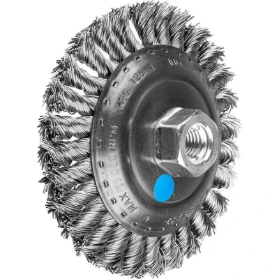 Afbeelding van PFERD POS KBG 12515/M14 INOX 0,50 schijfborstel getordeerd Ø 125x15 mm M14 edelstaaldraad voor haakse slijper 433170