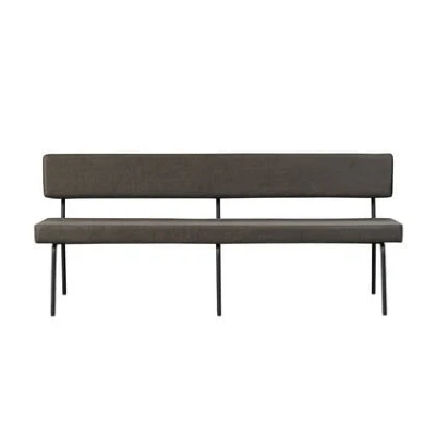 Afbeelding van Bronx71® Industriële eetkamerbank Espen antraciet eco leer 190 cm