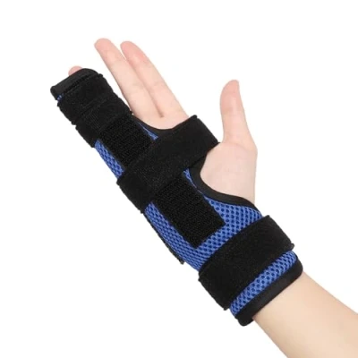 Afbeelding van YiYame pink vingerspalk, spalk, gebroken vinger trekvinger, medium handbot, rechter of linker maat M