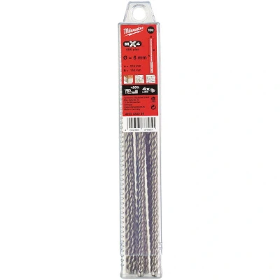 Afbeelding van MILWAUKEE 4932430234 SDS Plus MX4 hamerboor 4 spiraals 6x215mm (10 st.)