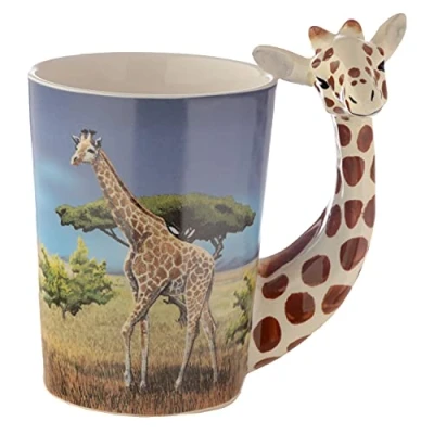 Afbeelding van Puckator Savannah Giraffe keramische theekop met handvat grappige woonaccessoires schattige cadeaus voor vriendin grote mokken mannen en vrouwen