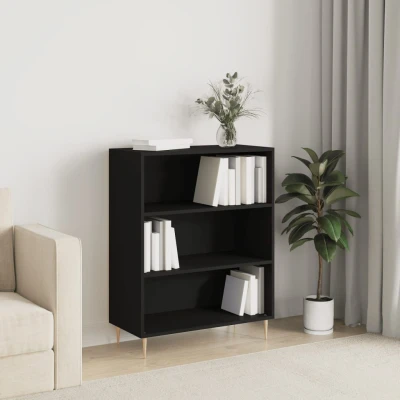 Afbeelding van Boekenkast 69,5x32,5x90 cm bewerkt hout zwart