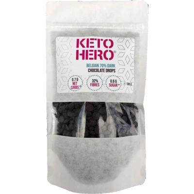 Afbeelding van Keto Hero Pure Belgische Chocolade Druppels, 70% (300 gr)