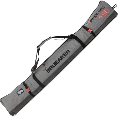 Afbeelding van BRUBAKER Carver Performance Skitas Voor 1 paar Ski&#039;s &amp; Stokken Gevoerd Zware Kwaliteit Scheurvast Skihoes Verstelbare draag/schouderbanden 170 cm Zwart/Grijs